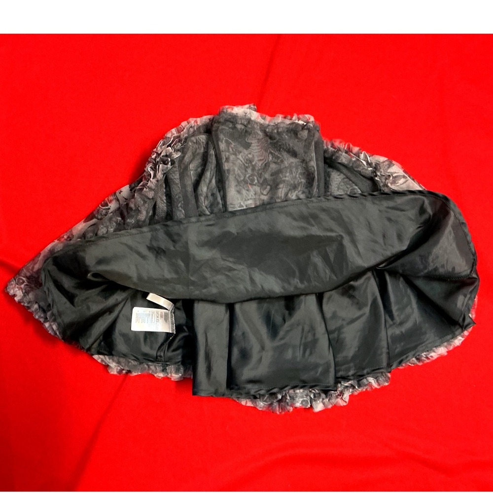 Easter Bunny Rabbit Tulle Skirt Kids Girls 7-8Y Gray Excellent Mesh Tutu Bow - Picture 3 of 6